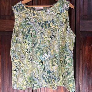 dressbarn‎ Green Paisley Blouse
